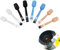 NentMent 8 Pack Coffee Grinder Brush Cleaning Brushes Cleaner with Nylon Bristles and Scoop Spoon 2 in 1 Handy Tool Set for Barista Espresso Machine Scooping Herb Tea Powder Coffeemaker