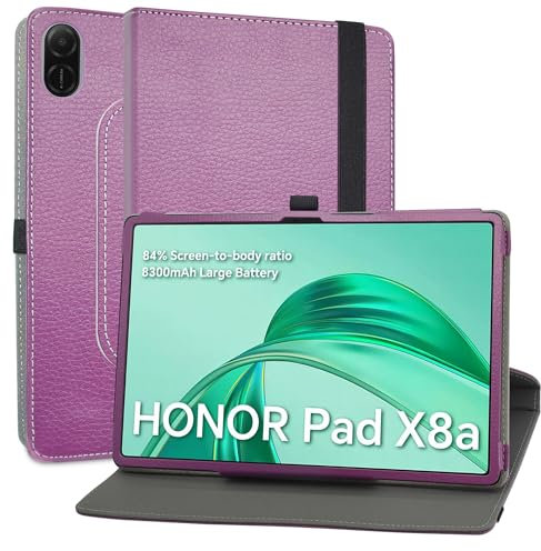 MAMA MOUTH Funda para Honor Pad X8a Funda,Cuero Sintético Rotación de 360 Grados de Función de Soporte Case Coque para Honor Pad X8a 11 Pulgadas Tablet,Púrpura