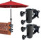 JINHAN Pair of Patio Umbrella Clamp Holder - Heavy Duty Steel Parasol Holder Offset Umbrella Stand, Deck Umbrella Mount Bracket for Outdoor Railing Post,Fences,Balcony - Flat Mount