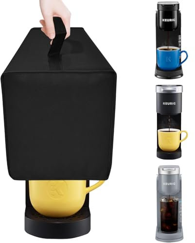 NUENSS-ROR Dust cover for Keurig Single Serve K-Cup Pod Coffee Maker, Heavy Duty Waterproof Coffee Machine Cover for Keurig K-Express, K-Mini and K-Iced Single Serve K-Cup Pod Coffee Maker (Black)