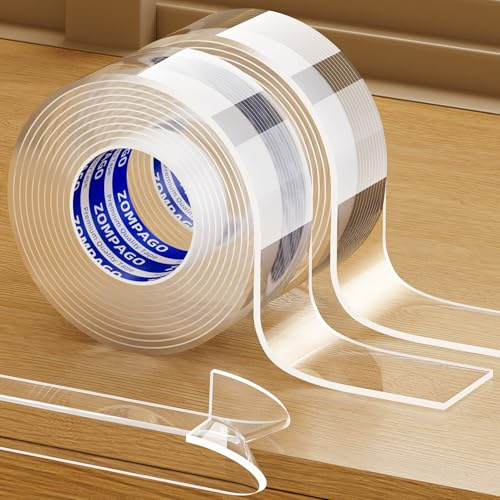 ZOMPAGO Transparente Kantenschutzleiste Selbstklebend,2Rollen x 30mm x 2m,Extra Stark Klare Weiche Möbelkantenschoner für Baby-Sicherung,Kanten-&Eckenschutz für Schränke,Tische,Wände,Betten,Küche