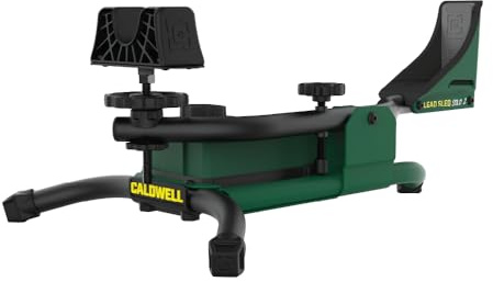 Caldwell Lead Sled Solo Shooting Rest with Offset Frame, Recoil Reducing Pad, Adjustable Front Rest, Heavy-Duty Steel, for Range Shooting, Hunting, and Outdoors