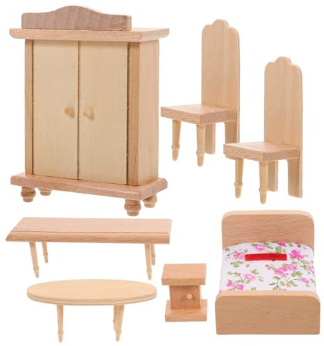 JOINPAYA 1satz Miniatur Puppenhaus Möbel Aus Holz Teiliges Schlafzimmer Zubehör Für Kreative Projekte Und Raumdekoration Sicheres Langlebiges Und Stilvolles Design Für