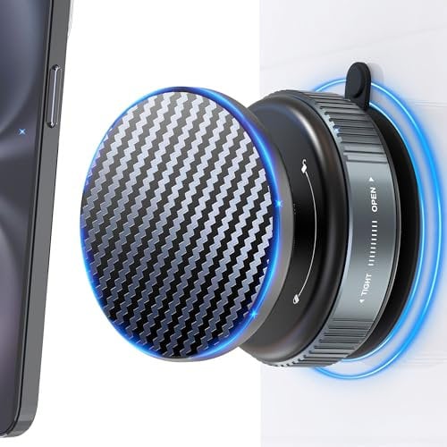 HomeMount Soporte magnético para teléfono al vacío, Soporte de teléfono con Ventosa Giratorio de 360 °, Apto para iPhone 16/15/14/13/12 y Samsung en Espejos, Vidrio, Espejos retrovisores