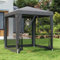 Myheimly Partyzelt mit 4 Mesh-Seitenwänden Anthrazit 2x2 m HDPE Gartenzelt Festzelt Pavillon Zelt Gartenpavillon Gazebo Gartenlaube Bierzelt Faltzelt Camping