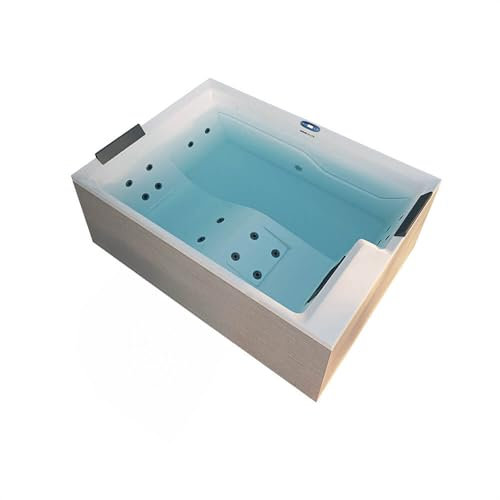 Home Deluxe - Nimbus Deluxe Pure Outdoor Whirlpool - without Stairs and Thermal Cover - Dimensions: 190 x 140 x 70 cm - Includes Heater, 18 Massage Jets I Outdoor Whirlpool for 2 People
