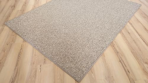 Schlingen Teppich Massiv umkettelt Dunkelbeige Berber-Optik grob beige - Verschiedene Größen (250 x 350 cm)