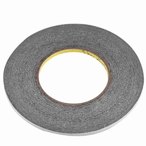 Trifletopia 1Roll Double Sided Adhesive Tape - Thin Mounting Tape - Black Screen Repair Tape - Phone LCD Touch Glue - 2mm x 50m (Black)
