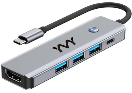 USB C Hub, 5 in 1 HDMI Multiport Adapter 4K60Hz mit Bildschirmausschalter, 5Gbps USB3.0, usb2.0 und PD 100W für MacBook Air/Pro, iPad, HP, Dell, Surface Book (5-in-1-Hub mit 4K60Hz-Switch)