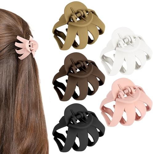 LOPHE Kunststoff Haar Claw, 5 Stück Claw Clip Mittlere Haarklammern mit Breitem Griff, Kunststoff Haar Klaue Clips, Haarstyling ZubehöR für Frauen Mädchen