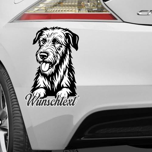 Pegatina Promotion Hunde Name Wunschtext Irischer Wolfshund Sticker Hund Aufkleber Auto Wohnmobil Laptop Wandtattoo Sticker Van