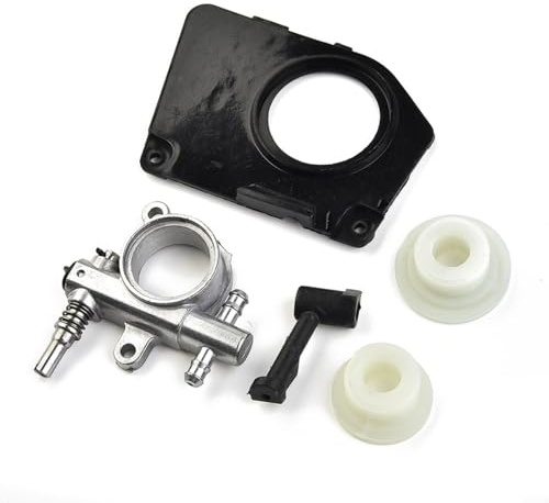 HEIBTENY Gruppo pompa olio di ricambio con copertura, ingranaggio a vite senza fine, ugello iniettore regolabile per motosega 25CC 2500 - Parti di utensili elettrici da giardino