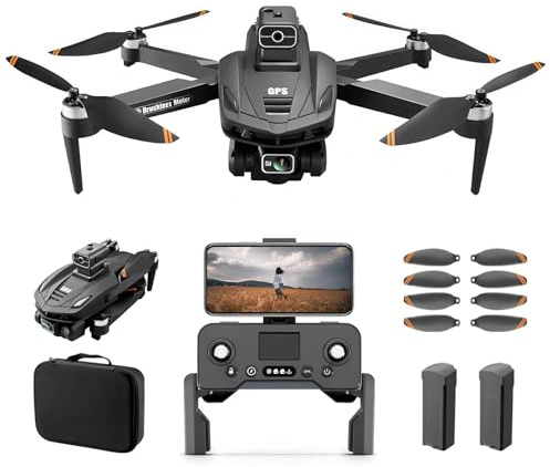 Caracen V168 Pro Max 8K Kamera FPV Drohne mit LCD Fernbedienung, für Anfänger geeignet, mit Automatischer Rückkehr, GPS, Follow Me, 5G Echtzeitübertragung (3 Batterien)