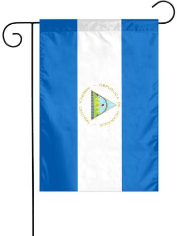 Bandera de Nicaragua - Bandera de jardín de 12 x 18 pulgadas, doble cara, decoración de jardín al aire libre, bandera de arpillera resistente a la intemperie para patio