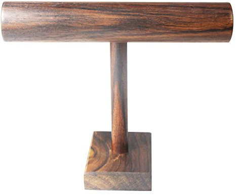 UOOOM T-förmiger Schmuckständer aus Holz, T-Bar Uhrenständer, Aufsteller für Ketten, Uhren, Armreif, Style B