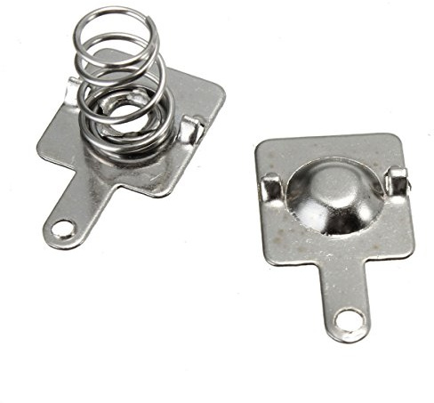 MASUNN 10 Pairs Silver Tone Metal Battery Spring Plate Set for AA Batteries