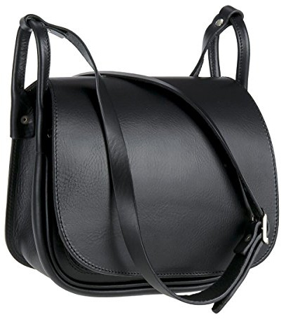 Ruitertassen Umhängetasche Leder Damen Jagdtasche Schultertasche Tasche schwarz