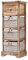 Rebecca Mobili Cajonera Mueble Organizador para Baño 1 Cajon 3 Cestas Madera Mimbre Marrón Claro Country Baño Cocina Decoración Hogar - 81 x 30 x 27 cm (A x AN x FON) - Art. RE6106