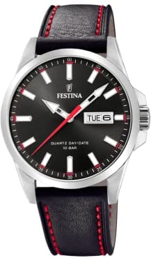 Festina Herren Analog Quarz Uhr mit Leder Armband F20358/4