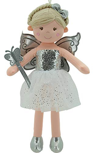 Sweety Toys 11827 Stoffpuppe Fee Plüschtier Prinzessin 60 cm Silber