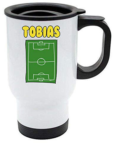 Tobias -Football Image Named Travel Mug Reuse- Personalised Gift for - Hobby