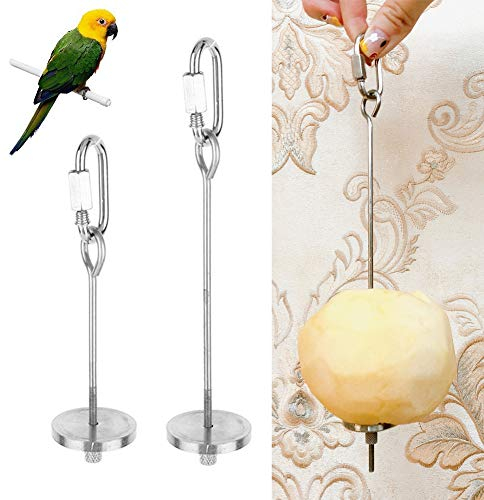 Wudong 2 Stück Papageienspieße, Edelstahl, für Gemüse und Obst, zum Aufhängen, Vogelfutter-Spielzeug, Speer-Futterstation für Vogelkäfig-Zubehör