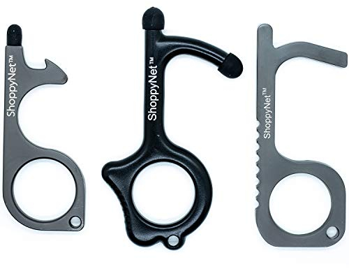 ShoppyNet Türöffner ohne Kontakt, Schlüsselanhänger, Handgriff, Türgriff, Türgriff, antibakteriell, Viren, Infektionshaken