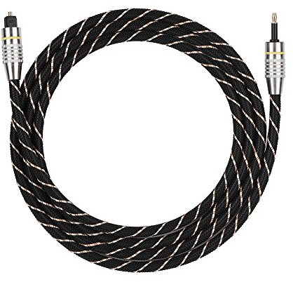 Yosoo Health Gear Cavo ottico Jack, Cavo Toslink a Mini Toslink da 3,5 mm, Cavo audio digitale ottico per Toslink, connettore placcato oro, adattatore per cavo audio ottico nero(1,5 m)