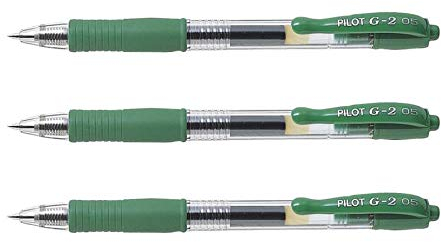 Pilot Gel-Kugelschreiber, G2, 05, feine Spitze, Grün, 3 Stück