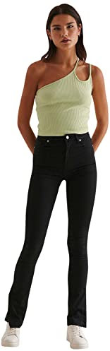 NA-KD Top Corto Acanalado Camisa Cami, Chinois Verde, XL para Mujer