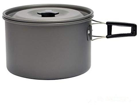 Camping Pot Picknick Topf Camping Kochgeschirr Ultraleichtes Geschirr Einzelne Kochtöpfe Utensilien Zum Wandern Picknick Rucksacking (schwarz S 24x8cm)