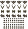 OTOTEC 20 Sätze Druckknöpfe 4 Tiermuster Hirschkopf Kleiner Hund Eule Schmetterling Druckknöpfe Druckknöpfe Kappe für Lederhandwerk DIY Jacke Tasche Kleidung Stoff Bronze