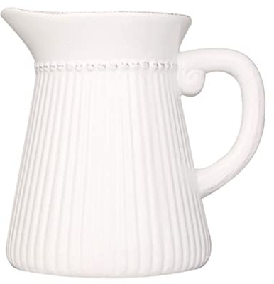 Amosfun Keramik Krug Vase Blumentopf mit Griff Weiß Dekorative Vase Wasserkrug Porzellan Blumenhalter Arrangements Home Office Dekoration