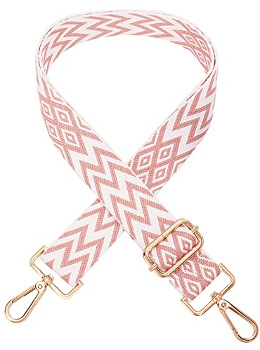 Vspek Bandoulière pour Sac a Main Sangle pour Sac 3,6cm Réglable Remplacement Bricolage Sangles Bretelle Bandoulière Chaînes Sac à Main pour Femmes Sacs Accessoires de Bricolage, Rose