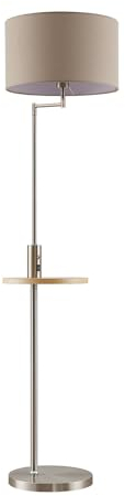 Lindby Stehlampe 'Zinia'mit USB Anschluss (Modern) in Alu aus Metall u.a. für Wohnzimmer & Esszimmer (1 flammig, E27) - Textil Stehleuchte, Floor Lamp, Standleuchte, Wohnzimmerlampe, Wohnzimmerlampe