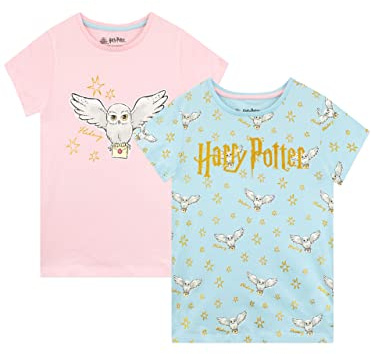 Harry Potter Girls Hedwig T-Shirt Pack of 2 Short Sleeve Tee for Kids 2 Pack
