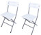 Rebecca Mobili Set 2 Klappstühle Für Draußen, Klappstühle, Kunststoff Stahl, Hellgrau Weiß, Für Bars Restaurants - Maße HxBxT: 78 x 37 x 45 cm - Art. RE6820