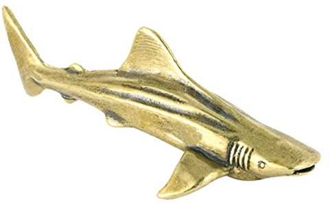 Homoyoyo Simulated Shark Ornaments in Brass Creative Desktop Decor for Shark Fans for Home Office Small Ornaments for Shelves