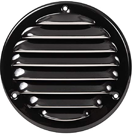 Ø 100mm / 4 inch Black Metal Ventilation Grille with Flyscreen - Air Vent Cover
