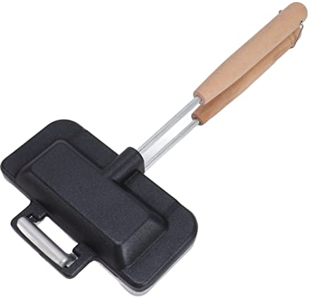 Teglia da Forno per Sandwich a Doppia Faccia, Tostapane per Hot Dog con Manico Rimovibile, Teglia per Sandwich per la Colazione Flip Grill Pan per Colazione, Frittelle, Omelette