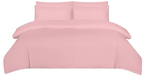 Ev Dekor® DVS729 Duvet Cover Sets Single Blush | Pink - Soft Microfibre Polyester Duvet Cover with Pillow cases - Bedding Quilt Cover Set