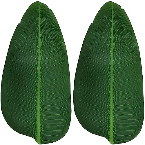 ARTIFIPLANT Große Bananenblätter, 16 Stück Blatt-Tischsets, künstliche Bananenblätter, Dekoration für Hawaii-Party, Dschungel-Abenteuer, Themenparty, Dekoration, Tischläufer, Tafelaufsätze, Tischset,
