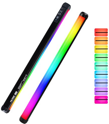 VILTROX K60 RGB Video Lichtstab, Mehrfarbiger LED Videoleuchte Fotografie Lichtstab mit App-Steuerung, 2500K-8500K, CRI97+ Vollfarb-LED Licht mit 2200mAh Akku, 26 Effekte für TikTok,Vlog,YouTube