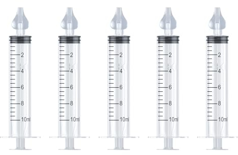 SWYSGS 5 pezzi Irrigatore Nasale,Set Irrigatore Nasale Bambini, Irrigatore Nasale con Siringa e Punta di Aspirazione Nasale in Silicone Riutilizzabile ,Irrigatore Nasale per Lavaggi Nasali