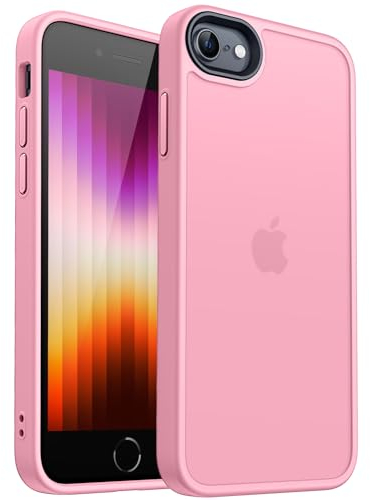 CANSHN Matte Compatible with iPhone SE/ 7/8 Case, [Silky Smooth Touch] [Translucent Matte] Shockproof Protective Phone Case 4.7- Pink