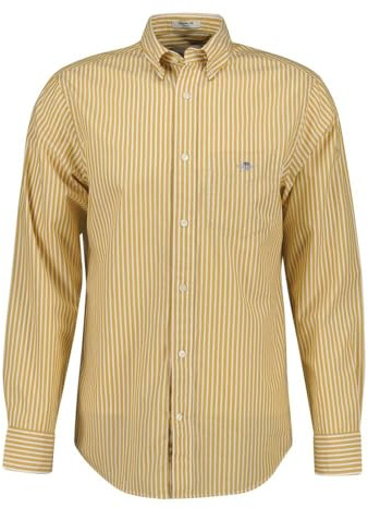 Gant Herren REG POPLIN Stripe Shirt Klassisches Hemd, Maple Yellow,S