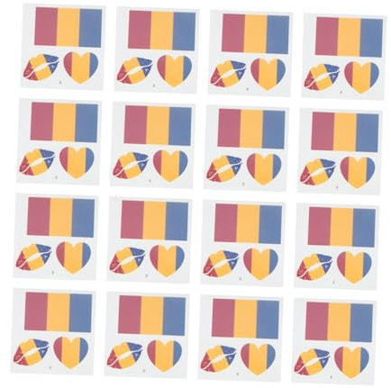Angoily Temporäre Tattoos Mit Nationalflagge 25er-pack Wiederverwendbar-gesichtsaufkleber