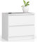 Home Collective Kommode mit Zwei Schubladen, elegant, für minimalistische Innenräume, 60x40x55cm, Wohnzimmer, Schlafzimmer, Flur, Schrank, Sideboard, Highboard, viel Stauraum, weiß