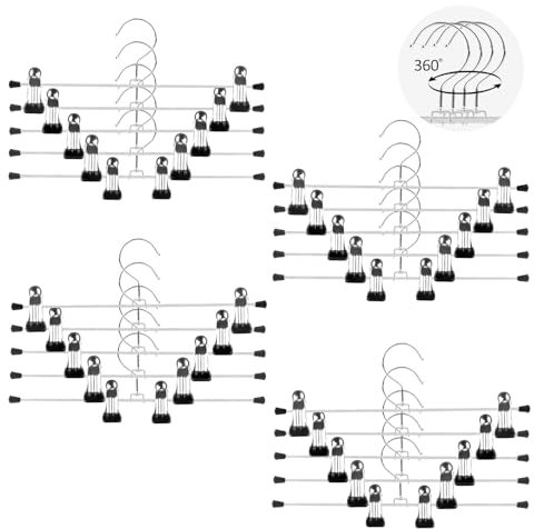 VFANDV Hosenbügel Klemmbügel,Metall Hosenbügel Kleiderbügel Metall Rockbügel mit rutschfest Clips Hosenkleiderbuegel Haken für Hosen Unterwäsche Socken Röcke (30cm) (20)