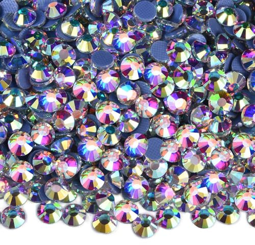 Blinginbox Hotfix Rhinestones for Clothes,1440pcs Hot Fix Rhinestones Crystal Gems for Crafts Decoration, Crystal AB, SS20